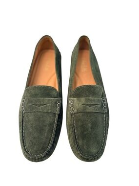 Flag Ltd Penny Loafers Green Suede Leather Slip On 9.5